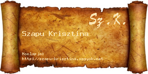 Szapu Krisztina névjegykártya