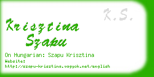 krisztina szapu business card